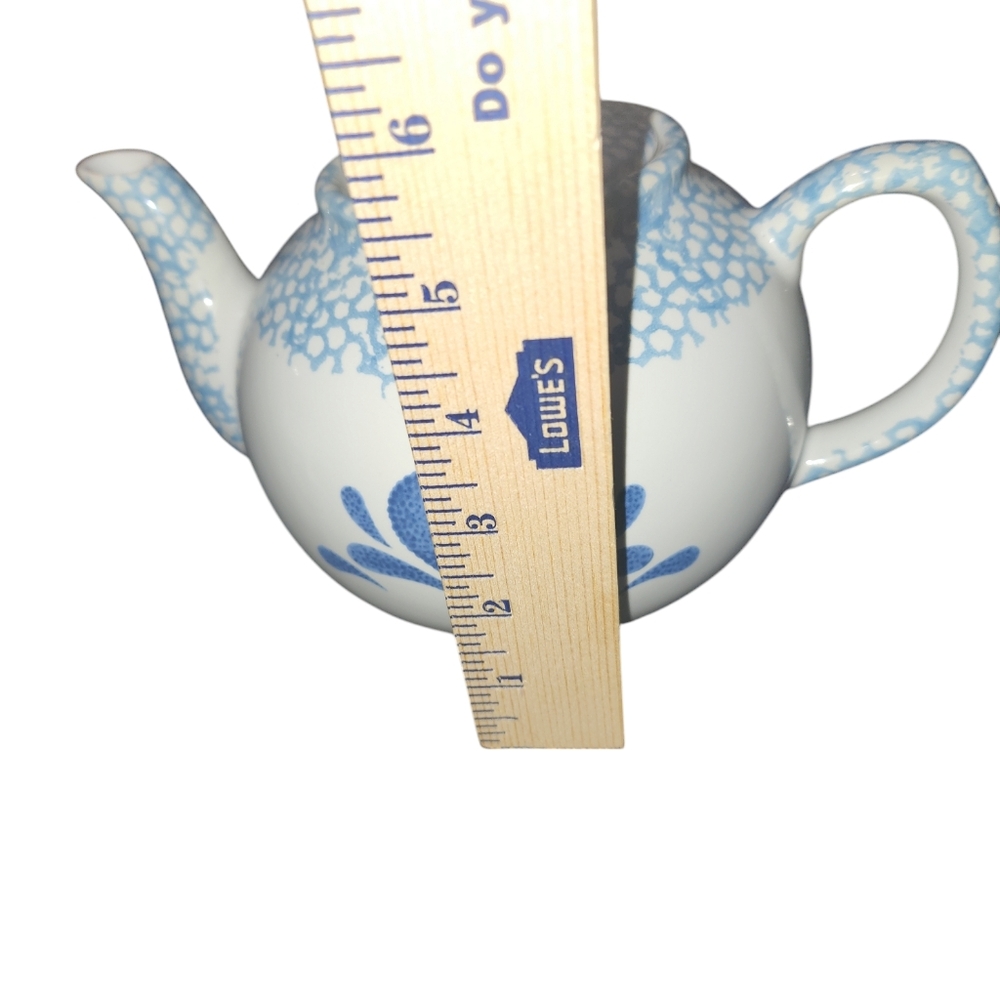 NWOT Vintage 90s Blue Heart Pattern Teapot - Picture 7 of 7
